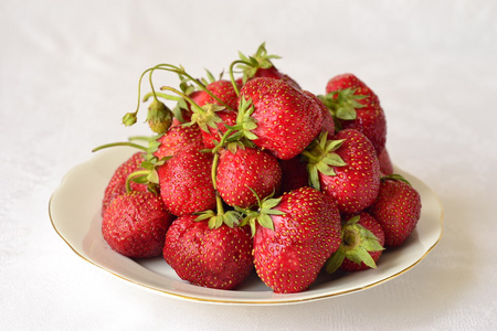 在白板上甜成熟的草莓
