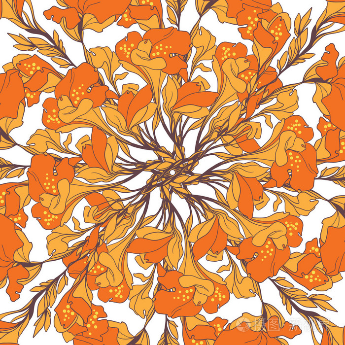 从抽象花矢量几何背景