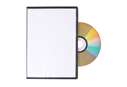 在 dvd 盒隔离在白色背景上的磁盘