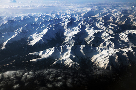奥地利阿尔卑斯山，从飞机上看过