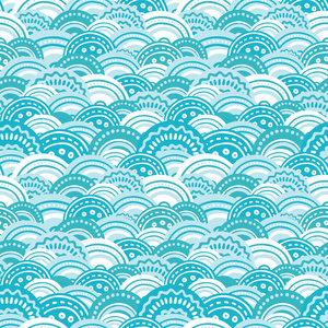 抽象蓝色波浪式无缝图案背景