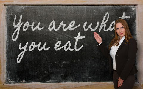 显示你的老师是你在黑板上吃