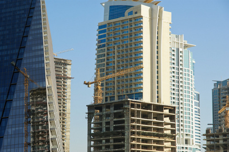 现代的摩天大楼，迪拜，迪拜，阿拉伯联合酋长国