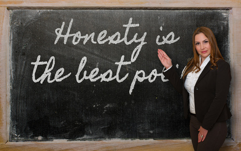 老师展示的诚实是最好的策略在黑板上