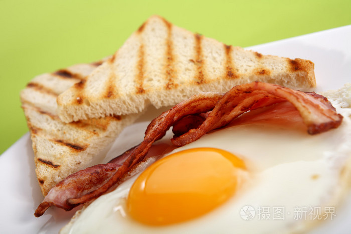 早餐-面包, 鸡蛋, 培根