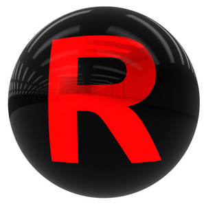 球与字母 r