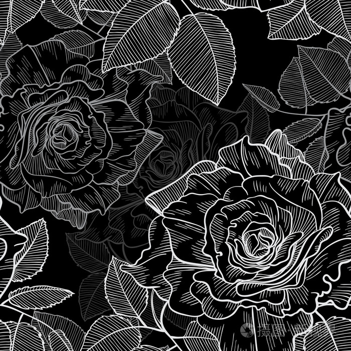 无缝模式的玫瑰