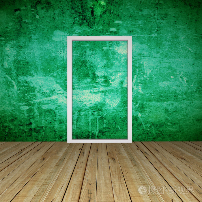 绿色空房间门