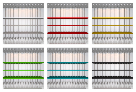 3d 色彩缤纷货架一套