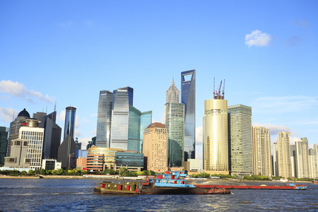 上海陆家嘴金融与贸易区地平线在城市景观