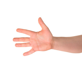 五个手指被隔绝的手手势标志