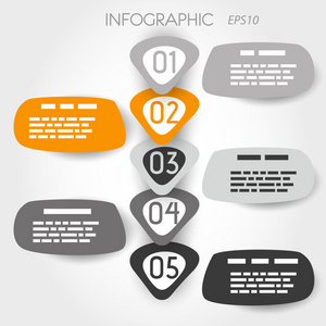 Orange bubbla infographic med stora pilar橙色气泡分布图的大箭头