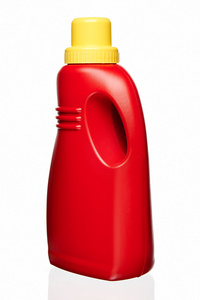 红色的洗涤剂容器