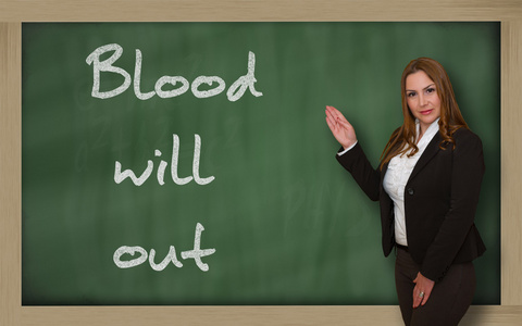 显示血的老师将黑板上出