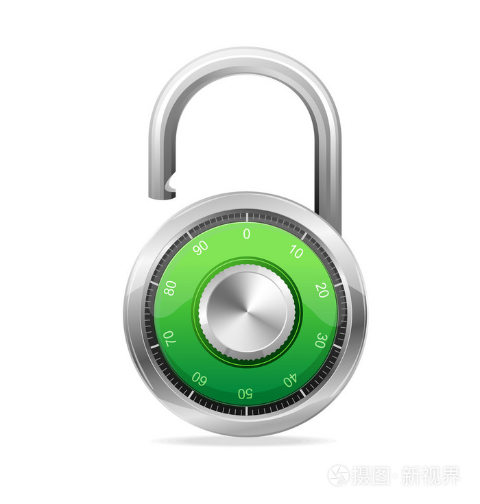 打开的锁安全概念矢量挂锁