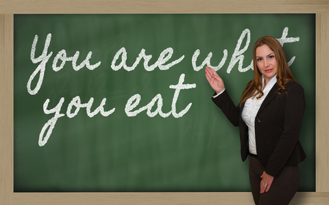 显示你的老师是你在黑板上吃