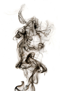 抽象的黑烟被隔绝的背景上
