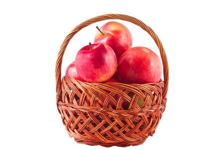 甜的红色水果成熟的苹果篮子里