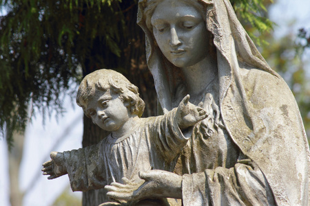 圣母玛利亚和基督耶稣的雕像