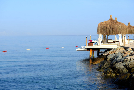 海滩上地中海土耳其度假村 博德鲁姆 土耳其