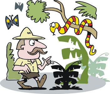 矢量卡通蛇在丛林中的资源管理器