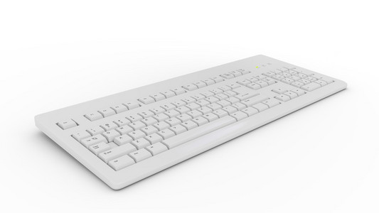 计算机键盘在白色颜色