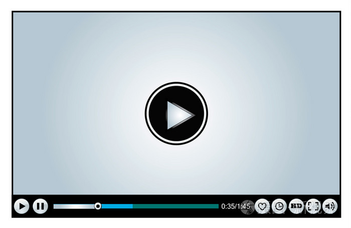web或互联网基于光泽的视频播放器不同版本加载缓冲播放暂停和重播