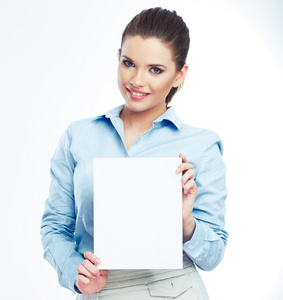 空白板隔离肖像做生意的女人照片