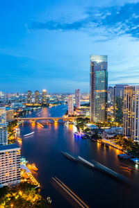 曼谷天际线市区河