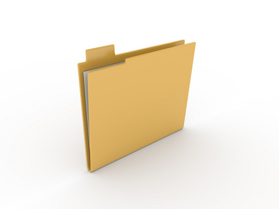 3d 在白色背景上的文件与文件夹