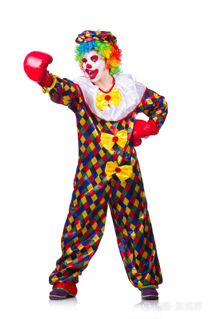 孤立在白色的滑稽小丑