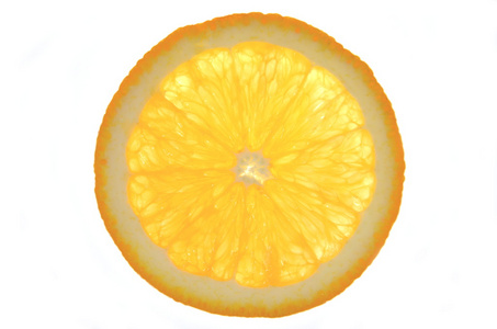切片的孤立在白色背景上的橙色