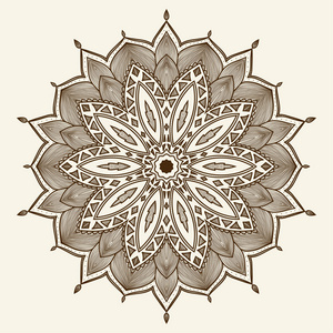 曼陀罗。美丽的手工绘制的花