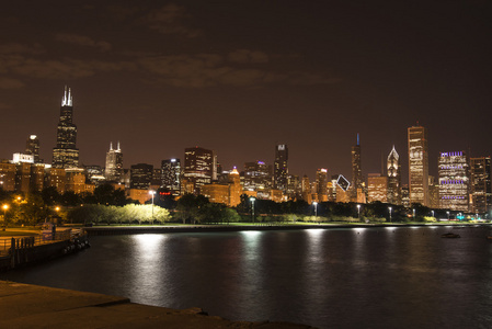 芝加哥从密歇根湖景观观图片