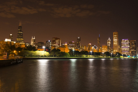 芝加哥从密歇根湖景观观图片