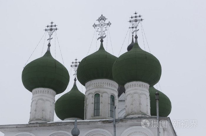 假设教会，喇叭合奏假设修道院 沃洛格达，俄罗斯的圆顶
