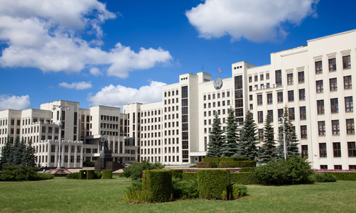 国会大厦在明斯克。白俄罗斯