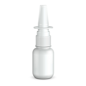 喷鼻防腐药品塑料瓶白色。准备好您的设计。产品包装矢量 eps10