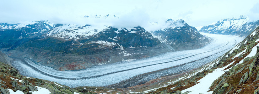 伟大的阿莱奇冰川 bettmerhorn，瑞士 的全景