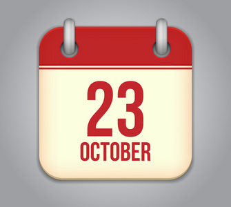 矢量 10 月日历应用程序图标