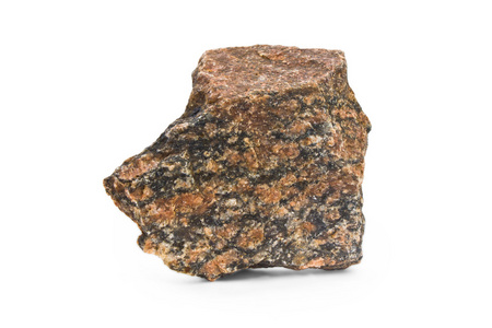 石红孤立白色背景天然岩花岗岩固体 b