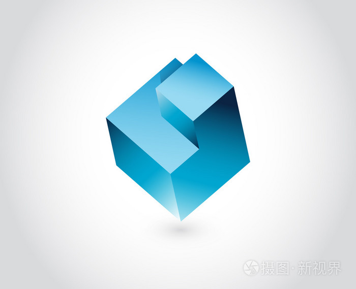 抽象 logo 模板。逻辑益智多维数据集