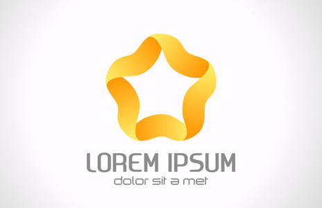 五个标志表象思维星级标志模板.无限的形状.功能区星级五个点.