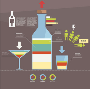 信息图表。酒精