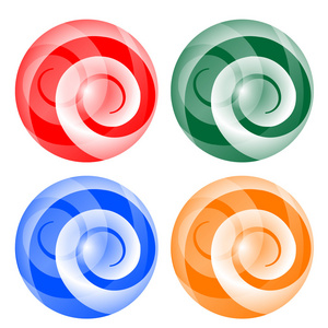 四个抽象球螺旋