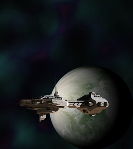 科幻小说在轨道上的武装直升机图片