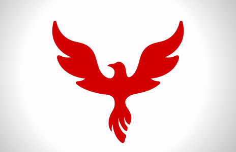 飞翔的鸟抽象 logo 模板。豪华样式图标。凤凰城