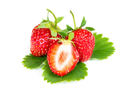 三个红色的草莓图片