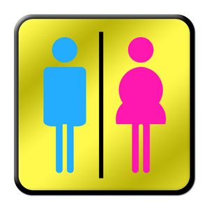 彩色的男人与女人厕所标志