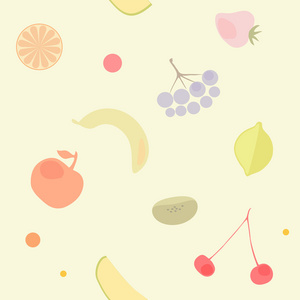 水果底纹在水果上的无缝轻纹理.矢量照片